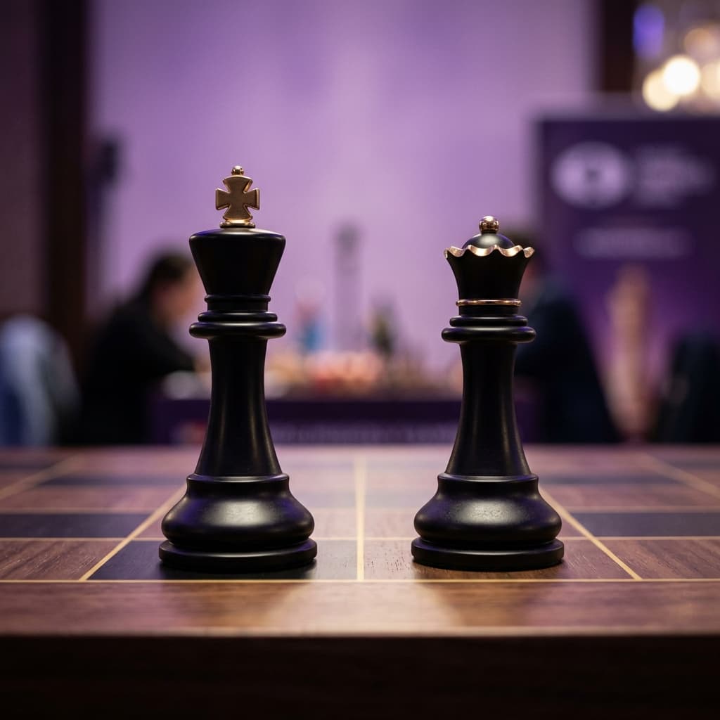 Chess tournament with elegant pieces on a board